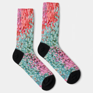 Colorful Pastel Gypsophila Baby Breath Flowers Pat Socks