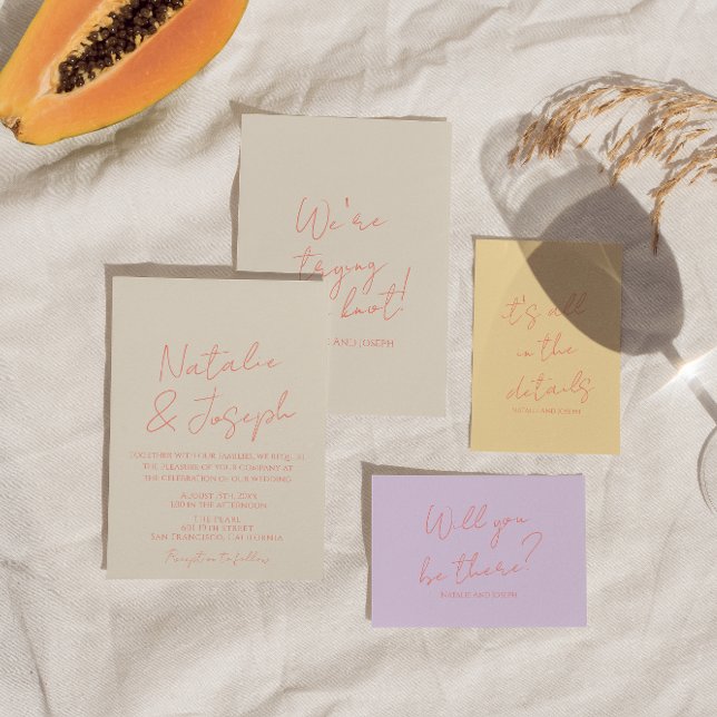 Colorful Pastel Hand Written Whimsical Wedding  Invitation (Creator Uploaded)