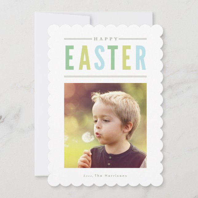 Colorful Pastel Happy Easter Holiday Card (Front)