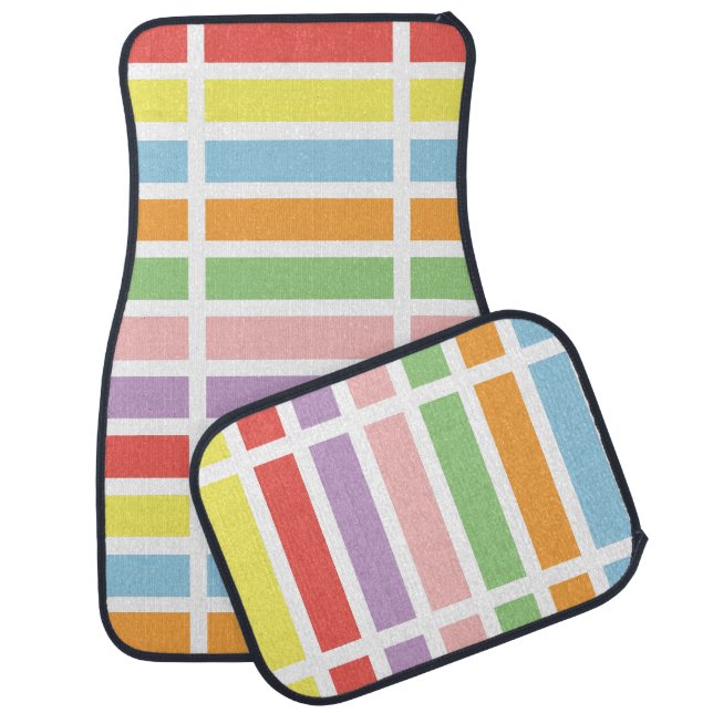 Colorful Pastel Hues Car Floor Mat (Set)