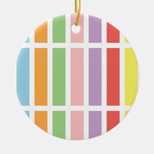 Colorful Pastel Hues Ceramic Ornament (Front)