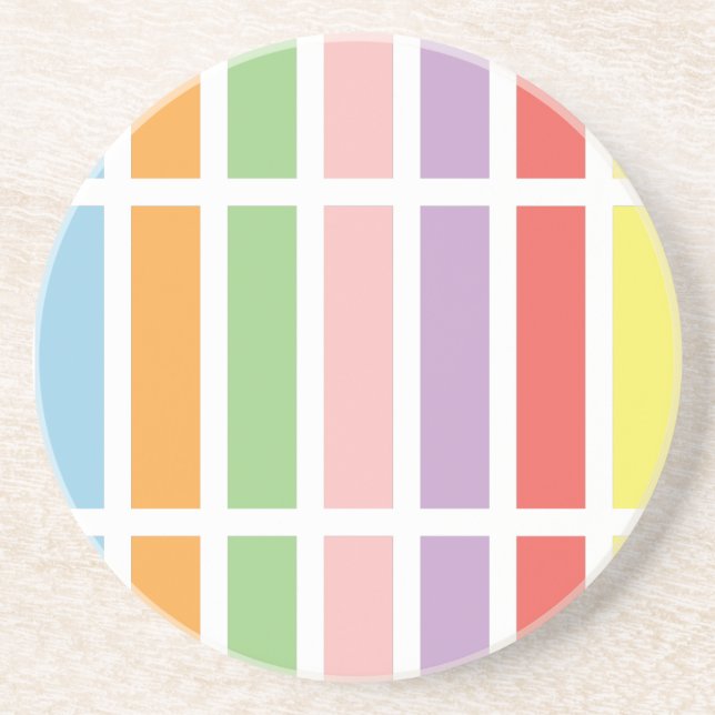 Colorful Pastel Hues Coaster (Front)