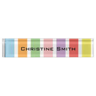 Colorful Pastel Hues Desk Name Plate
