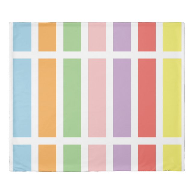 Colorful Pastel Hues Duvet Cover (Front)