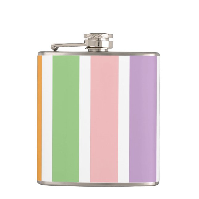 Colorful Pastel Hues Flask (Front)