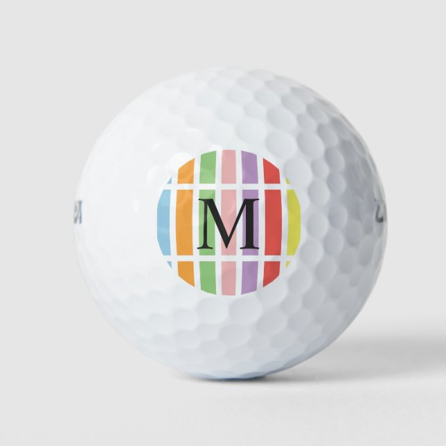 Colorful Pastel Hues Golf Balls (Front)