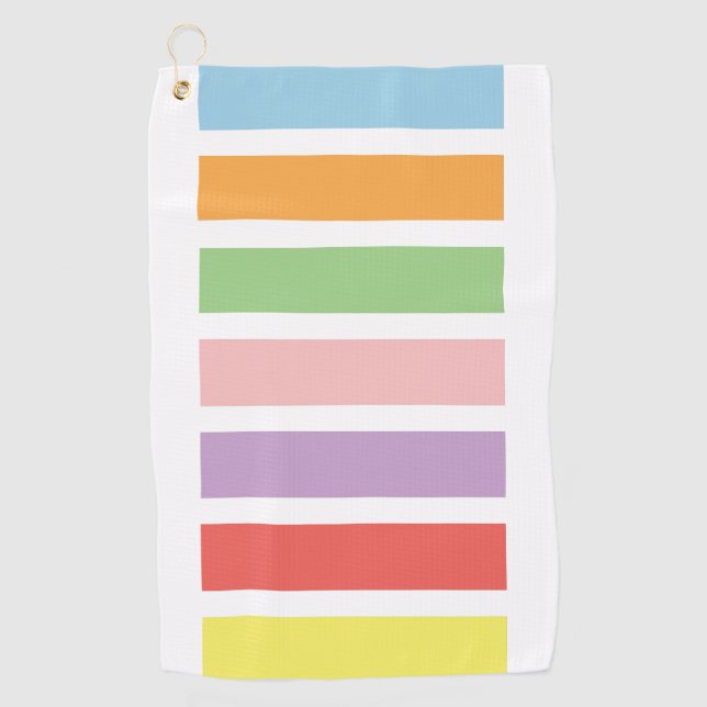Colorful Pastel Hues Golf Towel (Front)