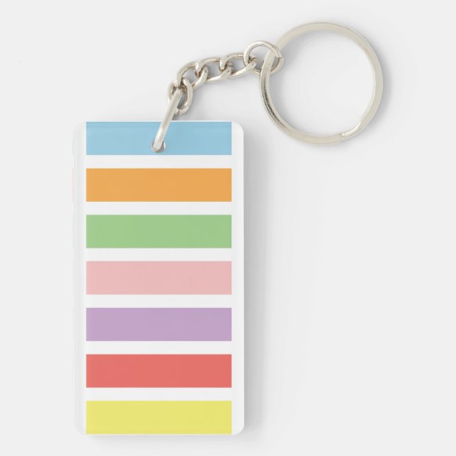 Colorful Pastel Hues Keychain (Back)
