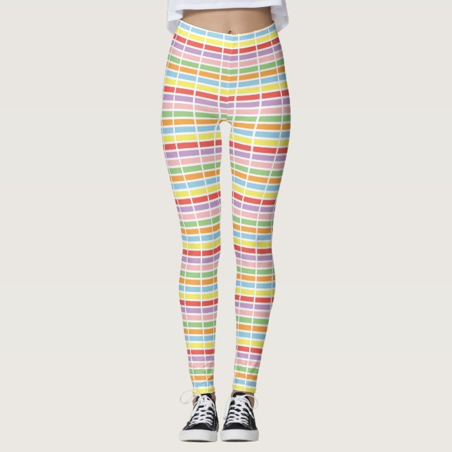 Colorful Pastel Hues Leggings (Front)