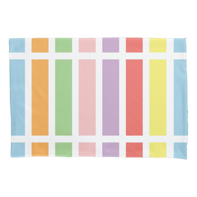 Colorful Pastel Hues Pillow Case (Front)