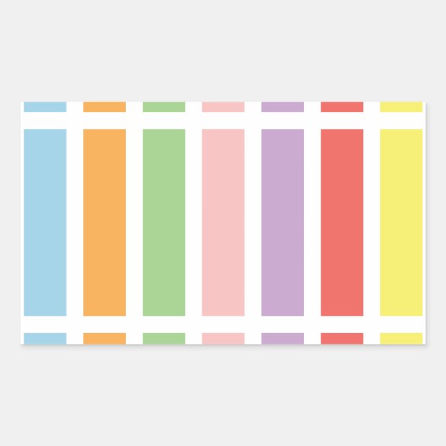 Colorful Pastel Hues Rectangular Sticker (Front)