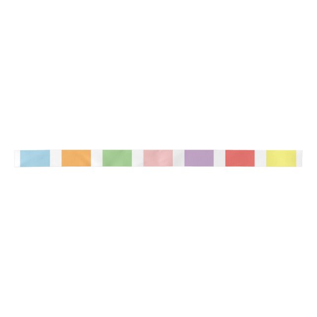 Colorful Pastel Hues Satin Ribbon (Front)