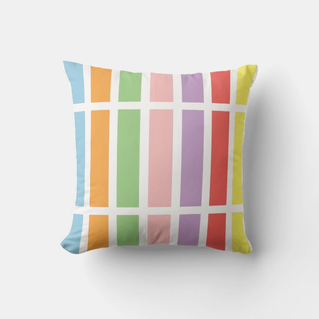 Colorful Pastel Hues Throw Pillow (Front)