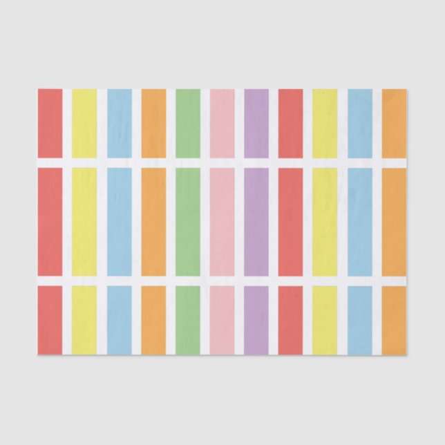 Colorful Pastel Hues Tissue Paper (Front)