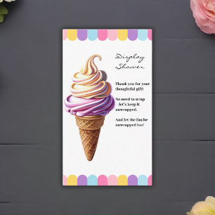 Colorful Pastel Ice Cream Sundae Baby Shower Enclosure Card