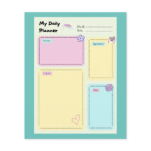 Colorful Pastel Kawaii Cute Daily Planner