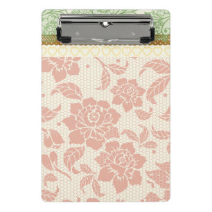 Colorful pastel lace pattern for designers Pink Mini Clipboard