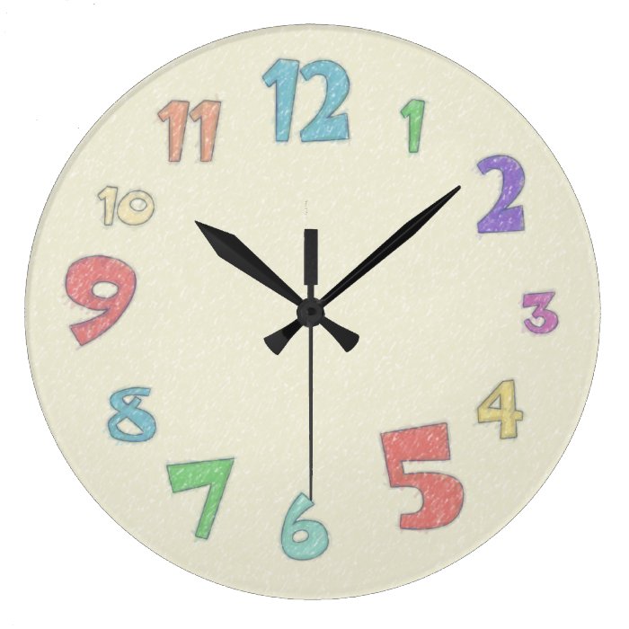 Colorful Pastel Large Clock | Zazzle