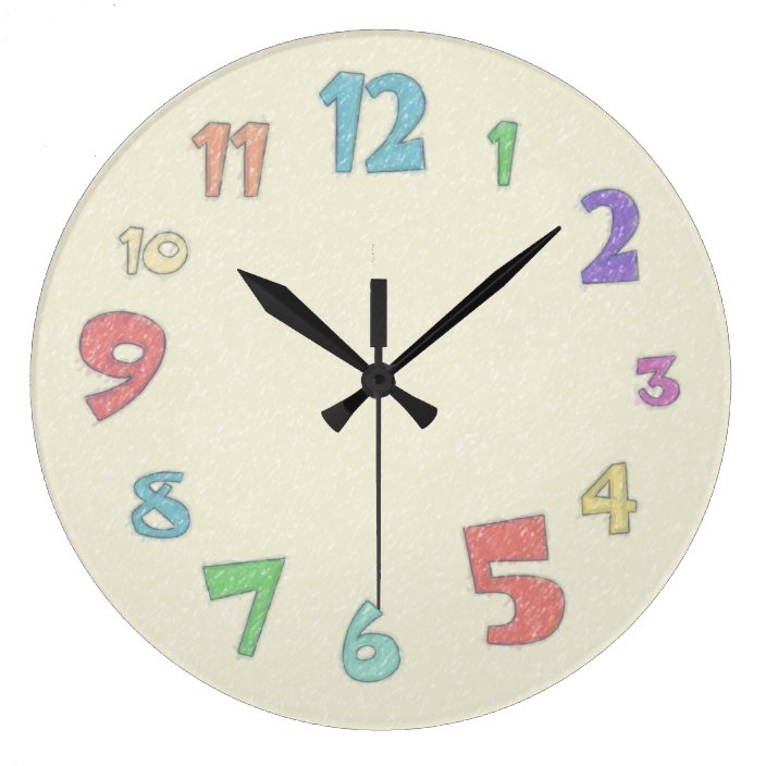 Colorful Pastel Large Clock 