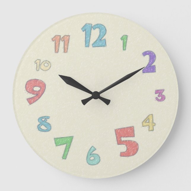 Colorful Pastel Large Clock (Front)