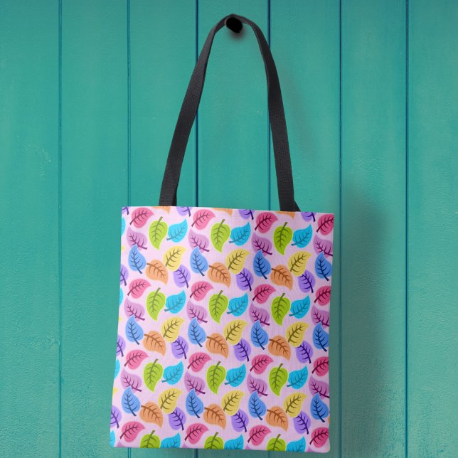 Colorful Pastel Leaf Tote Bag (Creator Uploaded)