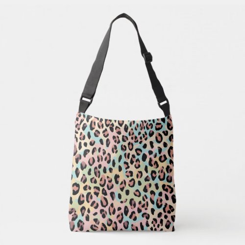 Colorful Pastel Leopard Print Crossbody Bag