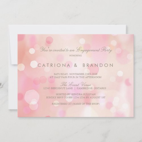 Colorful Pastel Lights Engagement Party Invitation