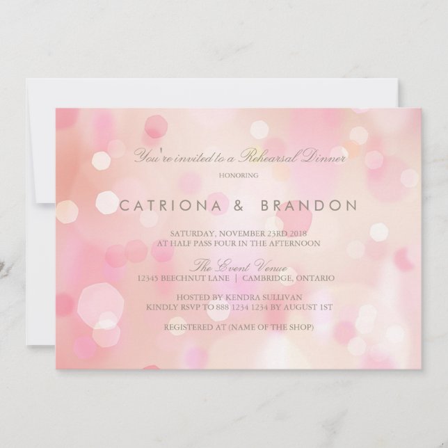 Colorful Pastel Lights Rehearsal Dinner Invitation (Front)