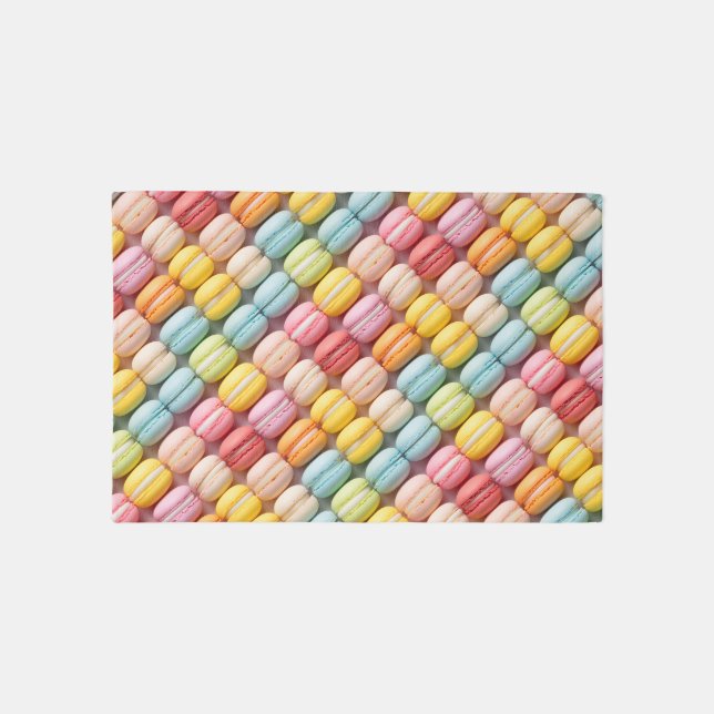 Colorful Pastel Macarons Pattern Rug (Front)