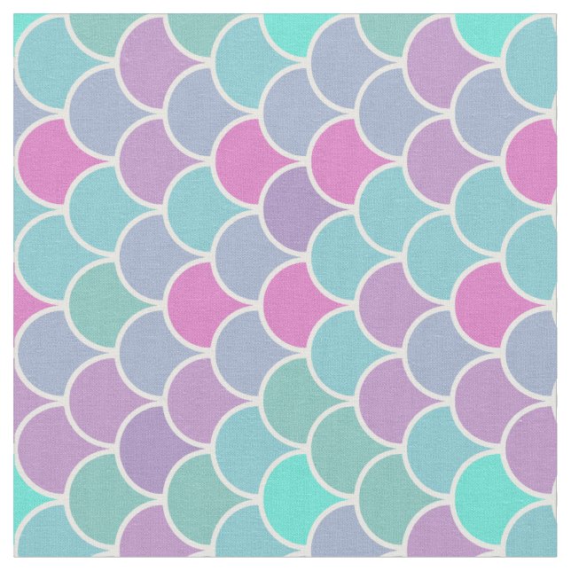 Colorful pastel mermaid scale fabric (Close Up)