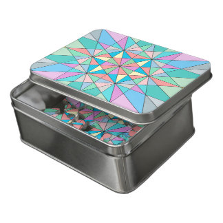 Colorful Pastel Mosaic Triangle Star Pattern Jigsaw Puzzle