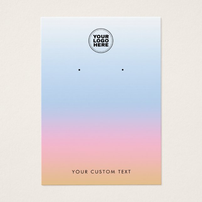 Colorful Pastel Ombre Modern Earring Display Card (Front)