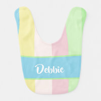 Colorful pastel palette stripes baby bib