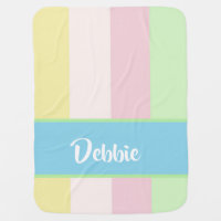Colorful pastel pallet stripes baby blanket