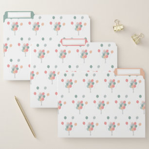 Colorful Pastel Party Balloons File Folder