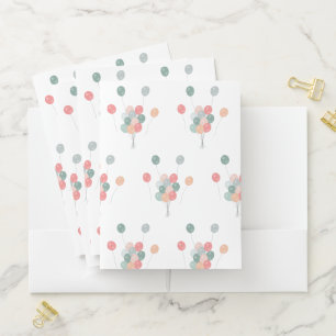 Colorful Pastel Party Balloons Pocket Folder