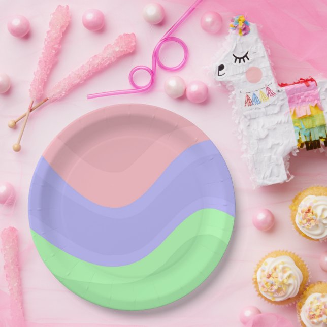 Colorful Pastel Party Paper Plates (Party)