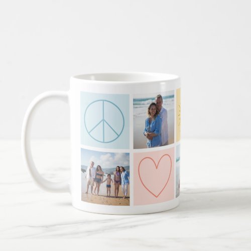 Colorful Pastel Peace Love and Sunshine Coffee Mug