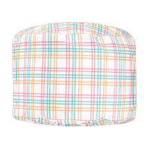 Colorful Pastel Plaid Round