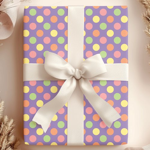 Colorful Pastel Polka Dot Party Wrapping Paper