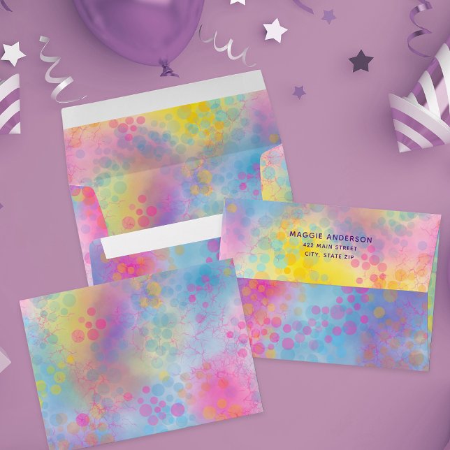 Colorful Pastel Rainbow Artistic Pretty Custom Envelope (Creator Uploaded)