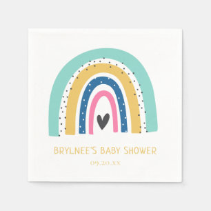 Colorful Pastel Rainbow Baby Shower Napkins