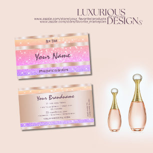 Colorful Pastel Rainbow Glitter Stars Stylishly Business Card