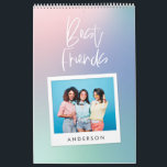 Colorful pastel rainbow photo best friend calendar<br><div class="desc">Modern colorful pastel gradient rainbow best friends photo calendar. A bright fun gift or for yourself. Ideal for a child's room. A great way to showcase your treasured photographs. Oh,  what a year!</div>