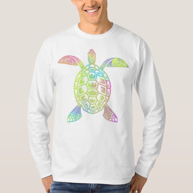 Colorful pastel rainbow sea turtle T-Shirt (Front)