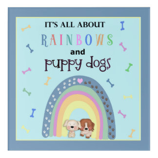 Colorful Pastel Rainbows And Puppy Dogs  Acrylic Print