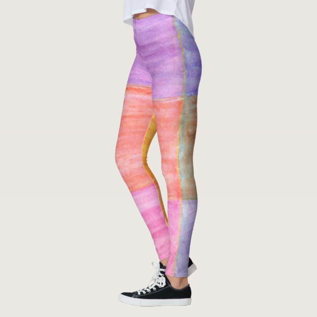 Colorful Pastel Rectangle Blends Leggings (Left)