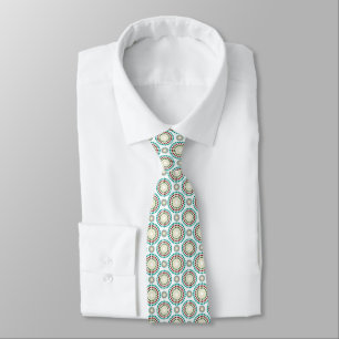 Colorful Pastel Retro Circles Geometric Pattern Tie