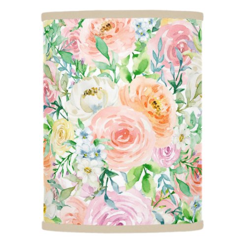 Colorful Pastel Rose Flowers Pattern Lamp Shade