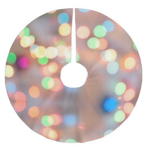 Colorful Pastel Round Circles Out Of Focus Bokeh Brushed Polyester Tree Skirt